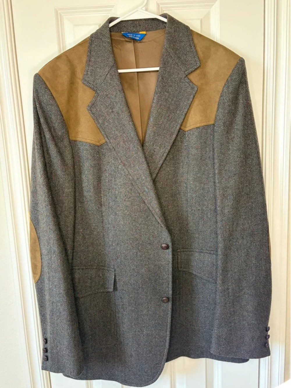 Vintage Pendleton Wool & Suede Western Blazer with Elbow Patches size 44 tall